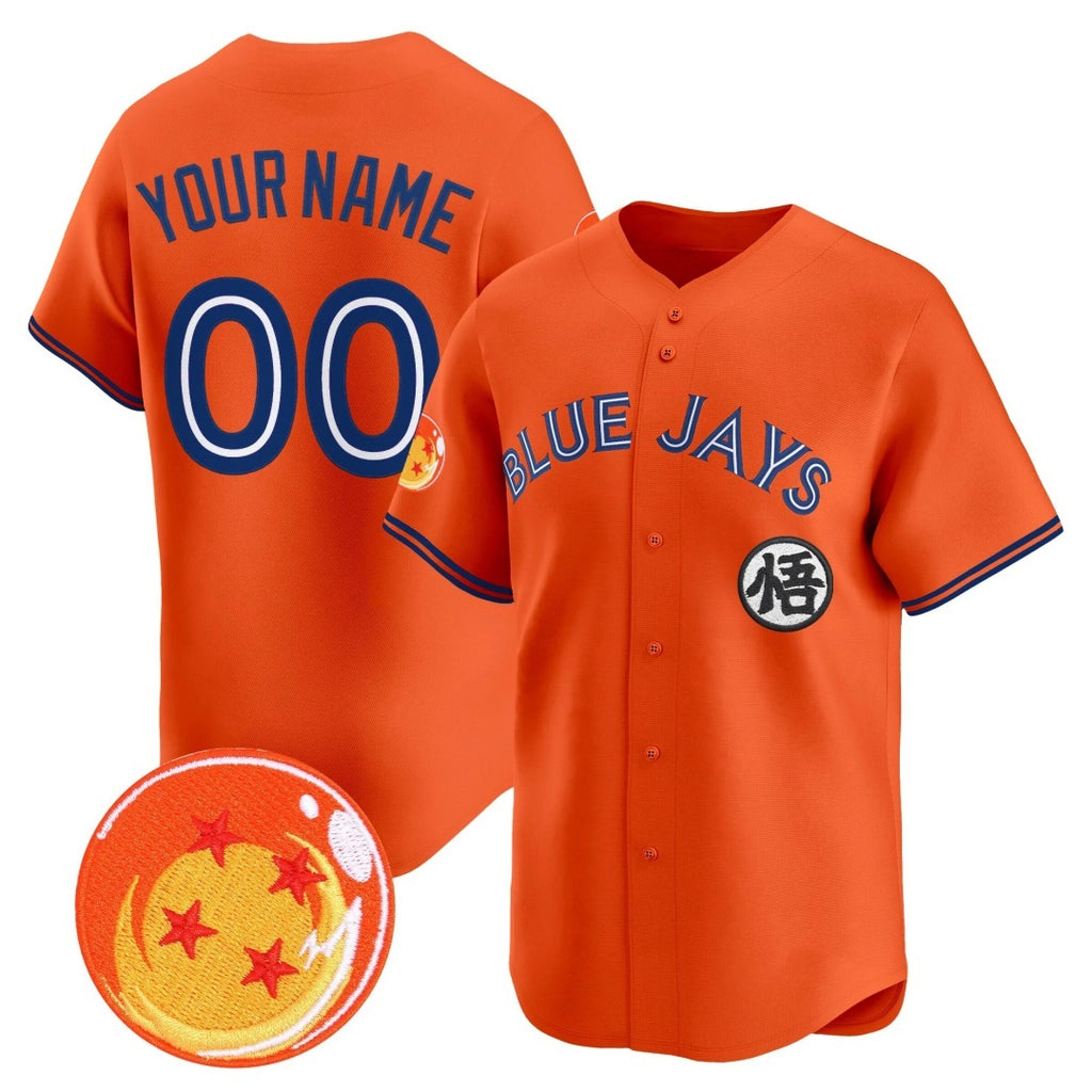 Custom Toronto Blue Jays x Dragon Ball Orange MWATKINS Vapor Premier Limited Jersey - All Stitched