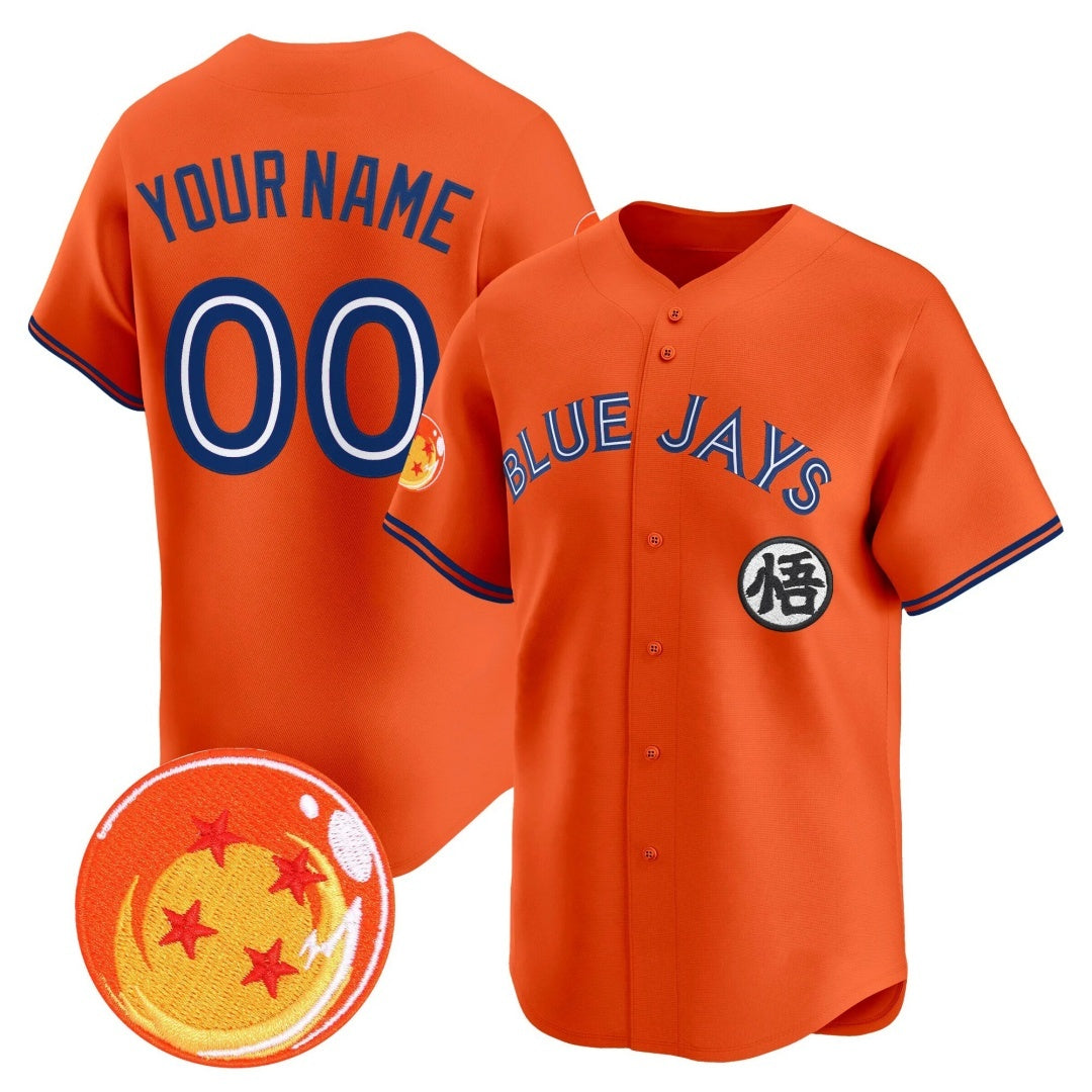 Custom Toronto Blue Jays x Dragon Ball Orange MWATKINS Vapor Premier Limited Jersey - All Stitched