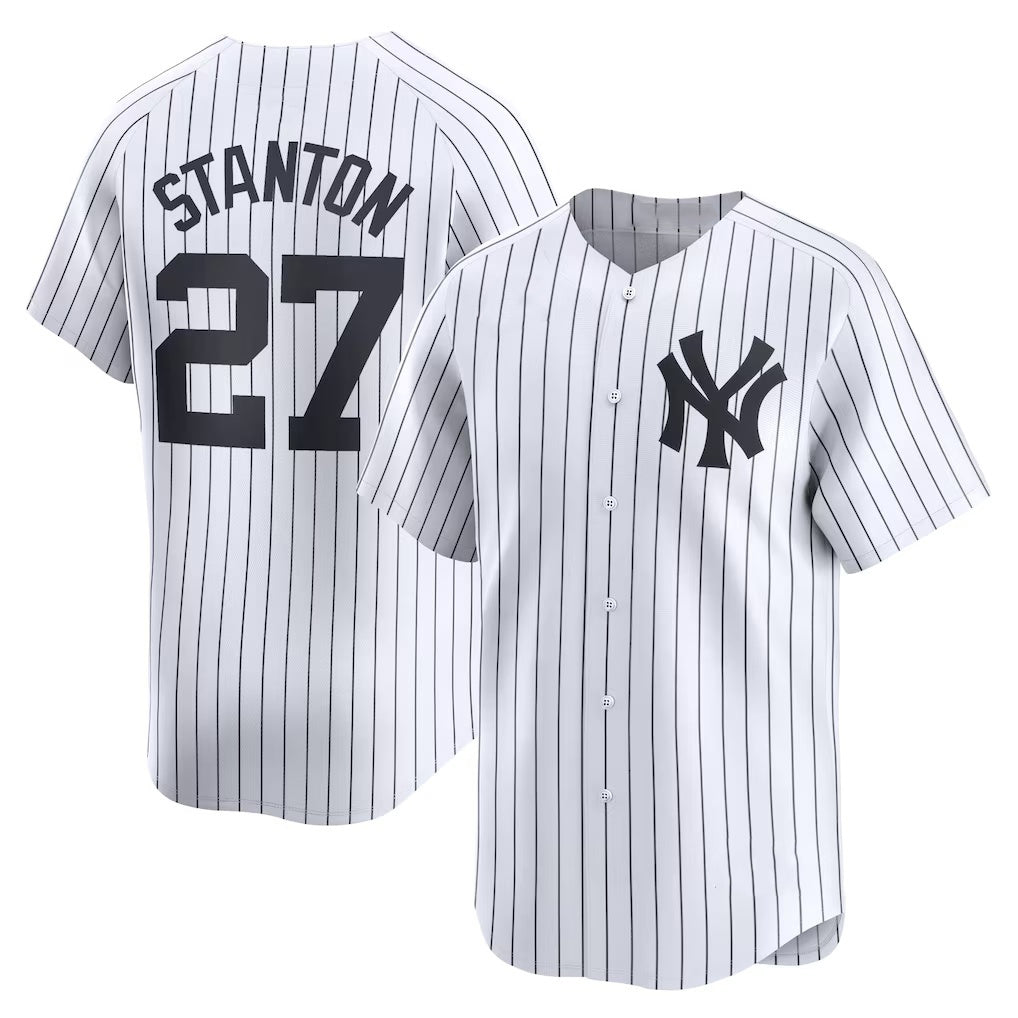 New York Yankees #27 Giancarlo Stanton White MWATKINS Home Limited Player Jersey
