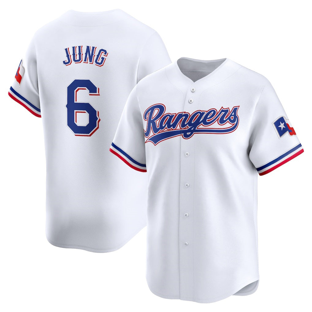 Texas Rangers #6 Josh Jung White MWATKINS Home Limited Player Jersey