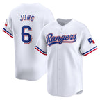Texas Rangers #6 Josh Jung White MWATKINS Home Limited Player Jersey