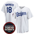 Los Angeles Dodgers #18 Yoshinobu Yamamoto White MWATKINS 2025 World Tour Tokyo Series Home Stitched Jersey
