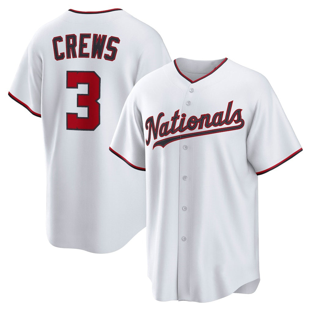 Washington Nationals #3 Dylan Crews White MWATKINS Home Replica Jersey
