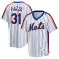 New York Mets #31 Mike Piazza White MWATKINS Home Cooperstown Collection Player Jersey