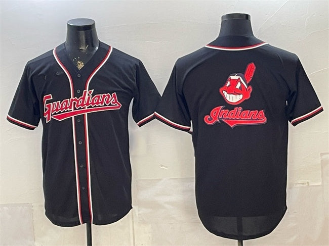 Cleveland Guardians Team Big Logo 2026 Fashion Replica Black MWATKINS Out Stitched Jersey