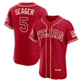 Texas Rangers #5 Corey Seager Red MWATKINS 2026 City Connect Authentic Sponsor Patch Jersey