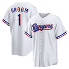 Texas Rangers #1 Groom Home White MWATKINS Replica Jersey
