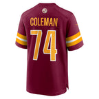 W.Commanders #74 Brandon Coleman Burgundy MWATKINS Game Jersey