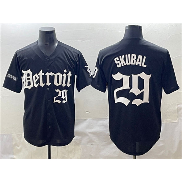 Detroit Tigers #29 Tarik Skubal Black MWATKINS 'Motor Gothic Edition' Vapor Premier Limited Stitched Jersey