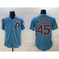 Philadelphia Phillies #45 Zack Wheeler Blue MWATKINS Cool Base Stitched Jersey