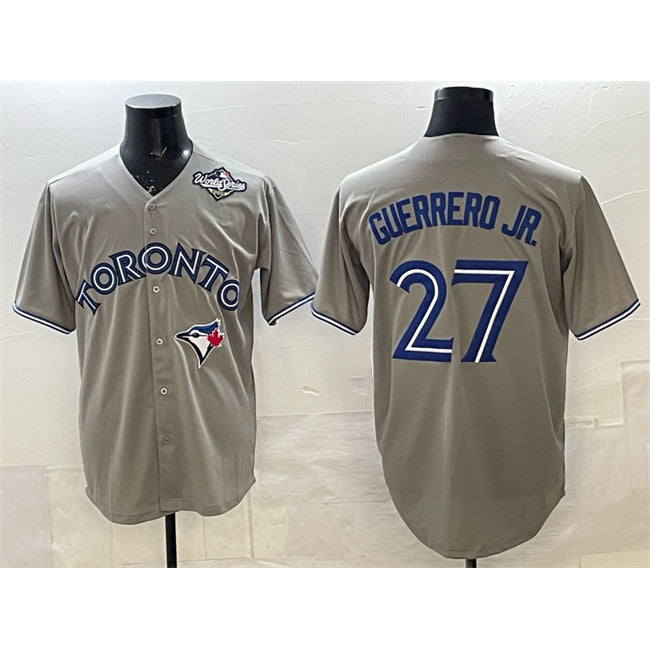 Toronto Blue Jays #27 Vladimir Guerrero Jr. Gray MWATKINS 2025 World Series Cool Base Stitched Jersey