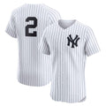 New York Yankees #2 Derek Jeter White MWATKINS Home Elite Player Jersey