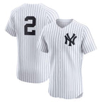New York Yankees #2 Derek Jeter White MWATKINS Home Elite Player Jersey