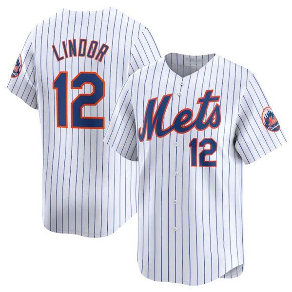 New York Mets #12 Francisco Lindor White MWATKINS 2024 Home Limited Stitched Jersey