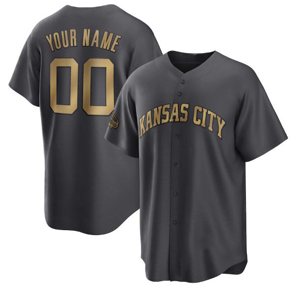 Custom Kansas City Royals Active Player Charcoal MWATKINS 2022 All-Star Cool Base Stitched Jersey