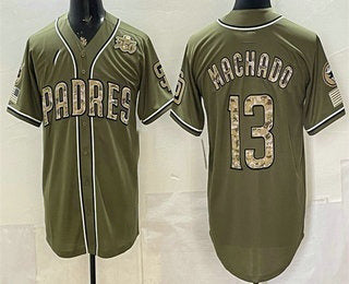 San Diego Padres #13 Manny Machado Olive MWATKINS 2026 Armed Forces Day Jersey