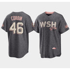 Washington Nationals #46 Patrick Corbin 2022 Grey MWATKINS City Connect Cherry Blossom Cool Base Stitched Jersey