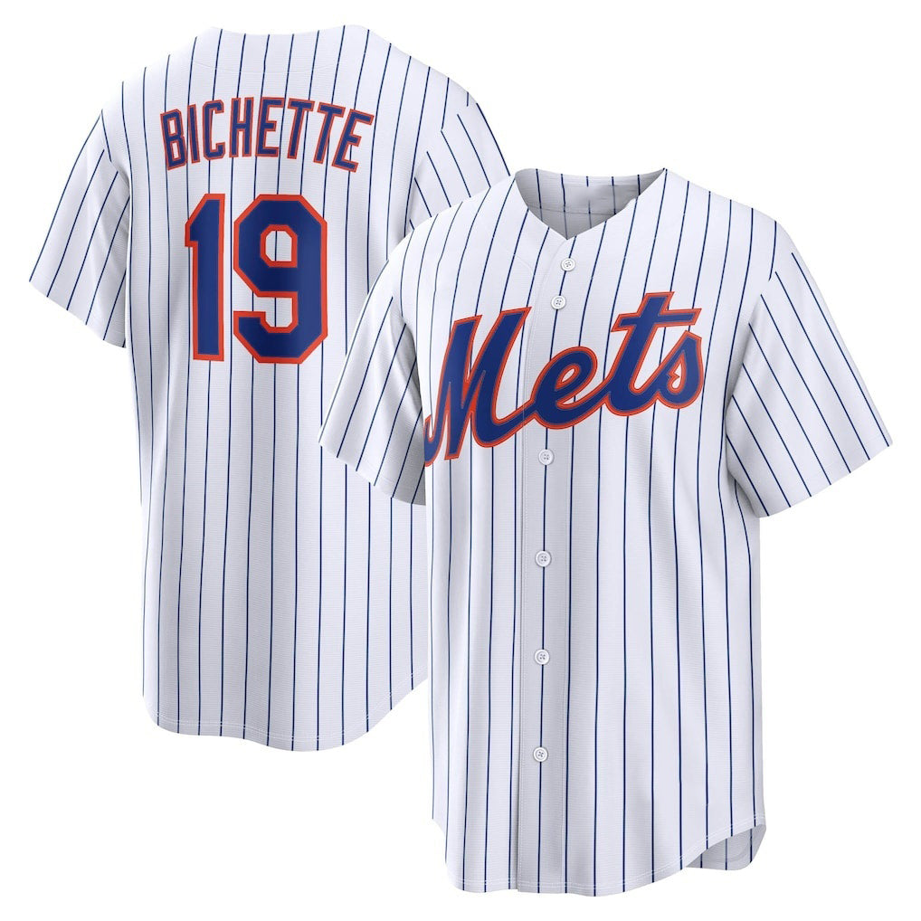 New York Mets #19 Bo Bichette White MWATKINS Home Replica Jersey