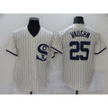 Chicago White Sox #25 Andrew Vaughn 2021 Cream Navy MWATKINS Field of Dreams Name Flex Base Stitched Jersey