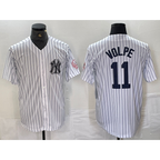 New York Yankees #11 Anthony Volpe Name White MWATKINS With Patch 2024 Cool Base Stitched Jersey