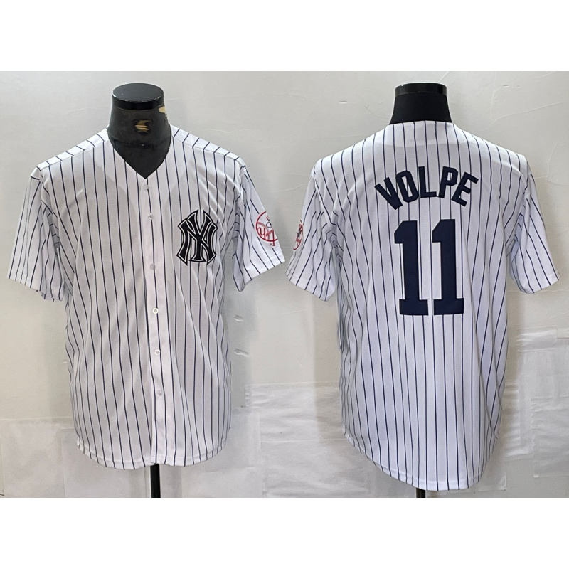 New York Yankees #11 Anthony Volpe Name White MWATKINS With Patch 2024 Cool Base Stitched Jersey