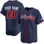 Custom Atlanta Braves Active Player Navy MWATKINS 2025 Speedway Classic Alternate Limited Stitched Jersey