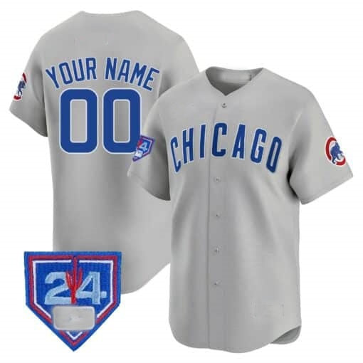 Custom Chicago Cubs 2024 Spring Training Patch Vapor Premier Limited Jersey V2 ¨C Gray MWATKINS