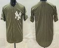 New York Yankees Blank Olive MWATKINS Pinstripe 2026 Armed Forces Day Salute To Service Jersey