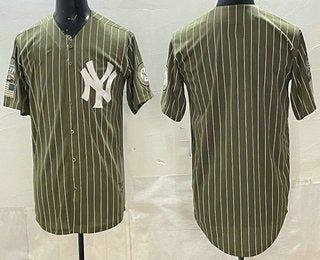 New York Yankees Blank Olive MWATKINS Pinstripe 2026 Armed Forces Day Salute To Service Jersey