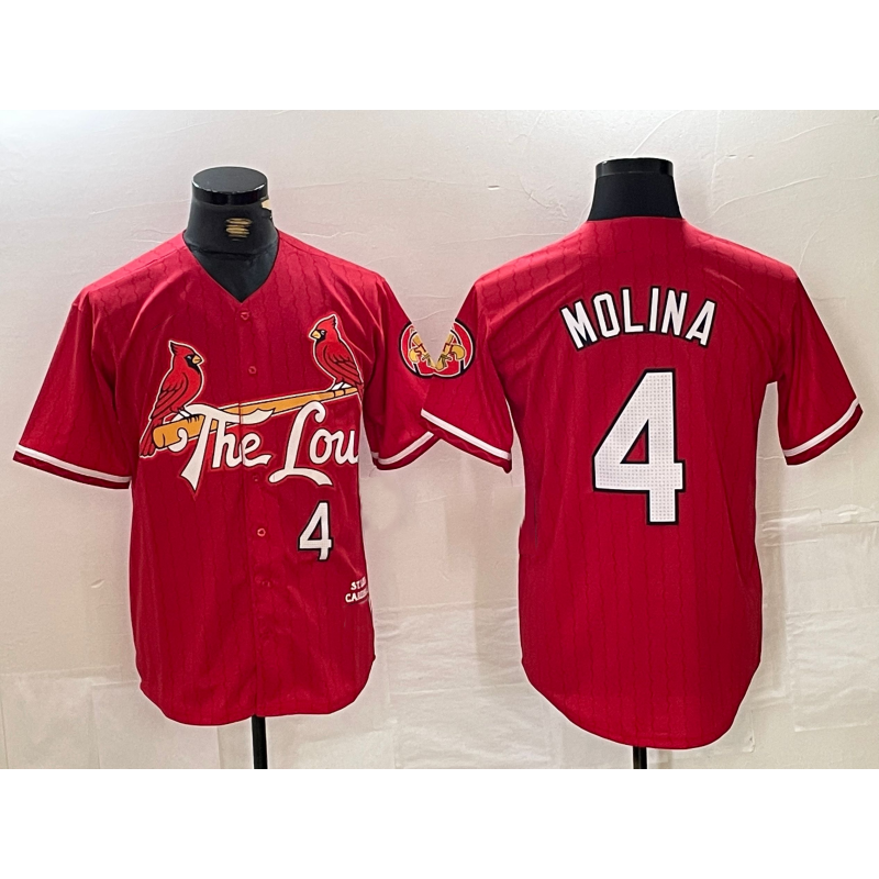 St. Louis Cardinals #4 Yadier Molina Red MWATKINS 2024 City Connect Limited Stitched Jersey