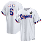 Texas Rangers #6 Josh Jung 2023 White MWATKINS World Series Stitched Jersey