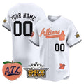 Custom Atlanta Braves Atliens & Peach Vapor Premier Limited Jersey ¨CWhite MWATKINS