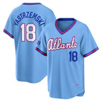 Atlanta Braves #18 Mike Yastrzemski Powder Blue MWATKINS 2026 City Connect Stadium Jersey