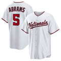 Washington Nationals #5 CJ Abrams White MWATKINS Home Replica Jersey