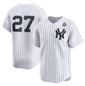 New York Yankees #27 Giancarlo Stanton White MWATKINS 2024 World Series Home Limited Stitched Jersey