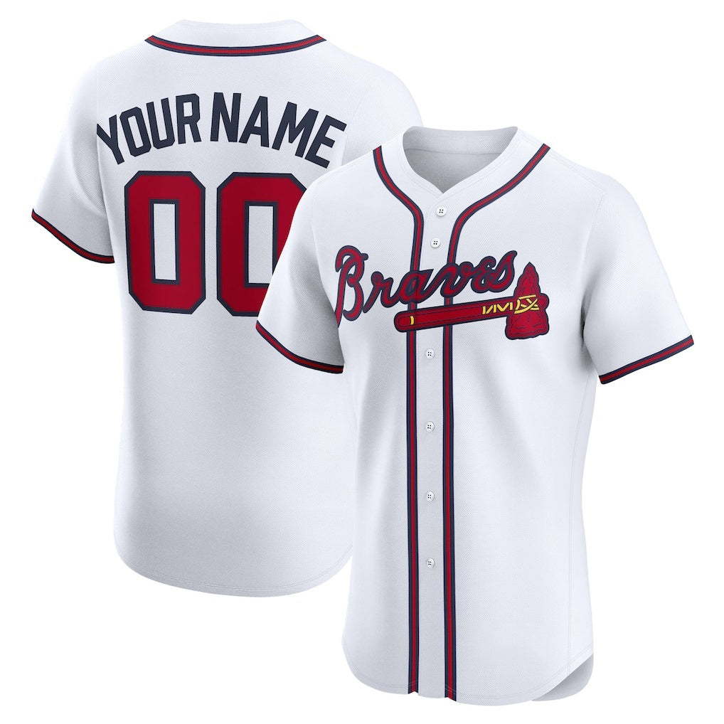 Custom Atlanta Braves White MWATKINS Home Elite Jersey
