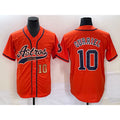 Houston Astros #10 Yuli Gurriel Number Orange MWATKINS With Patch Cool Base Stitched Jersey