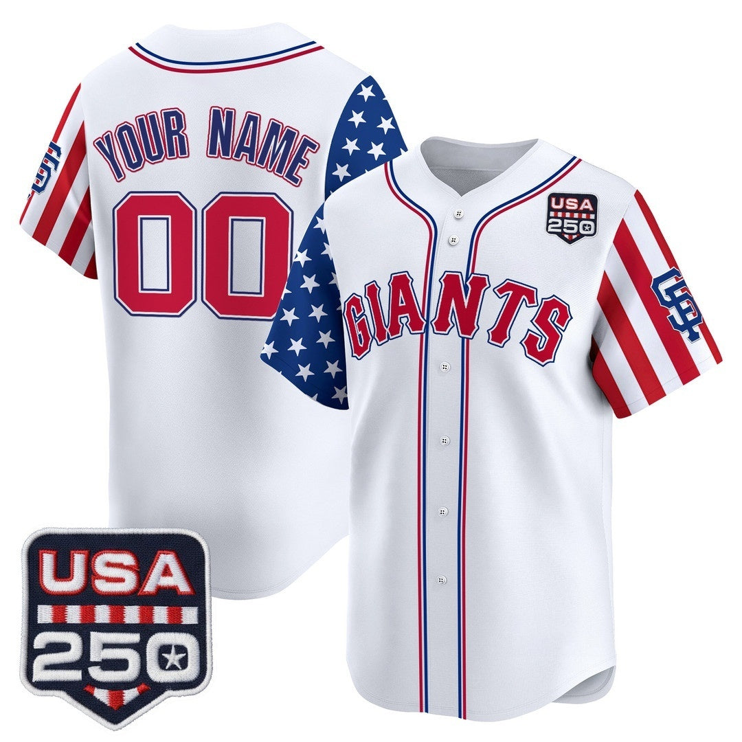 Custom San Francisco Giants America 250 Edition Vapor Premier Limited White MWATKINS Stitched Jerseys