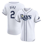 Tampa Bay Rays #2 Yandy Diaz White MWATKINS Home Elite Player Jersey