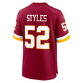 W.Commanders #52 Sonny Styles Burgundy MWATKINS 2026 Draft First Round Pick No. 7 Team Game Jersey