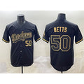 Los Angeles Dodgers #50 Mookie Betts Black Gold MWATKINS Limited Stitched Jersey
