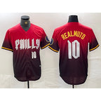 Philadelphia Phillies #10 JT Realmuto Red MWATKINS 2024 City Player Number Cool Base Jersey 2