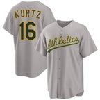 Oakland Athletics #16 Nick Kurtz Gray MWATKINS 2024 Away Limited Stitched Jersey