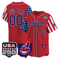Custom Cleveland Indians Red MWATKINS America 250 Edition Vapor Premier Limited Jersey - All Stitched
