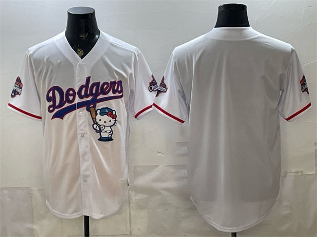 Los Angeles Dodgers Blank White MWATKINS Hello Kitty Night 2025 World Series Champions Patch Stitched Jersey