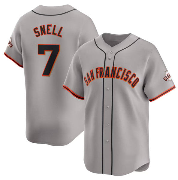 San Francisco Giants #7 Blake Snell Gray MWATKINS Away Limited Stitched Jersey
