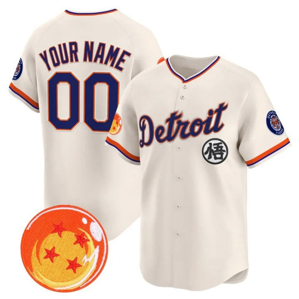 Custom Detroit Tigers x Dragon Ball Cream MWATKINS Vapor Premier Limited Jersey - All Stitched