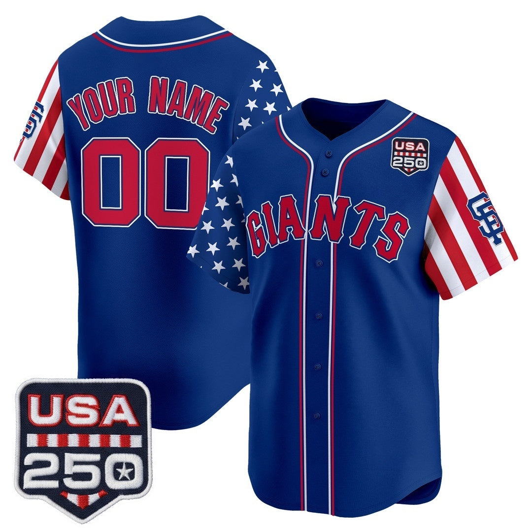 Custom San Francisco Giants America 250 Edition Vapor Premier Limited Royal MWATKINS Stitched Jerseys