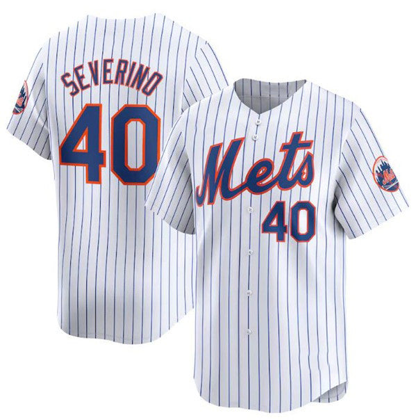 New York Mets #40 Luis Severino White MWATKINS 2024 Home Limited Stitched Jersey