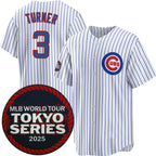 Chicago Cubs #3 Justin Turner White MWATKINS 2025 World Tour Tokyo Series Home Stitched Jersey